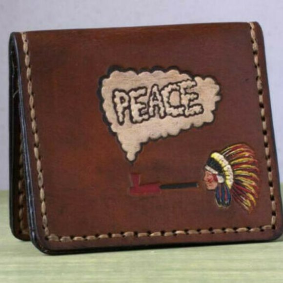 STOWE PROVISIONS - 'Peace' Mens Bifold BI-Fold Wallet Tough, Full Grain Leather - Picture 4 of 8
